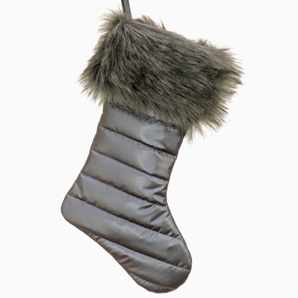 NWOT National Tree Company Furr Stocking, Grey